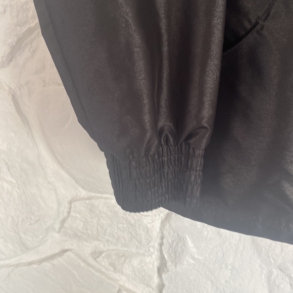 Fila Black designer front zipper pull sides slight shine jacket - Picture 5 of 16